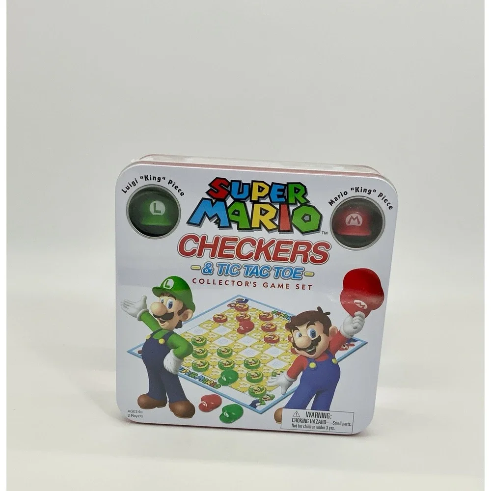 Super Mario Checkers & Tic Tac Toe Combo in Tin 2018 Date Nintendo Fun Gift - Picture 7 of 7